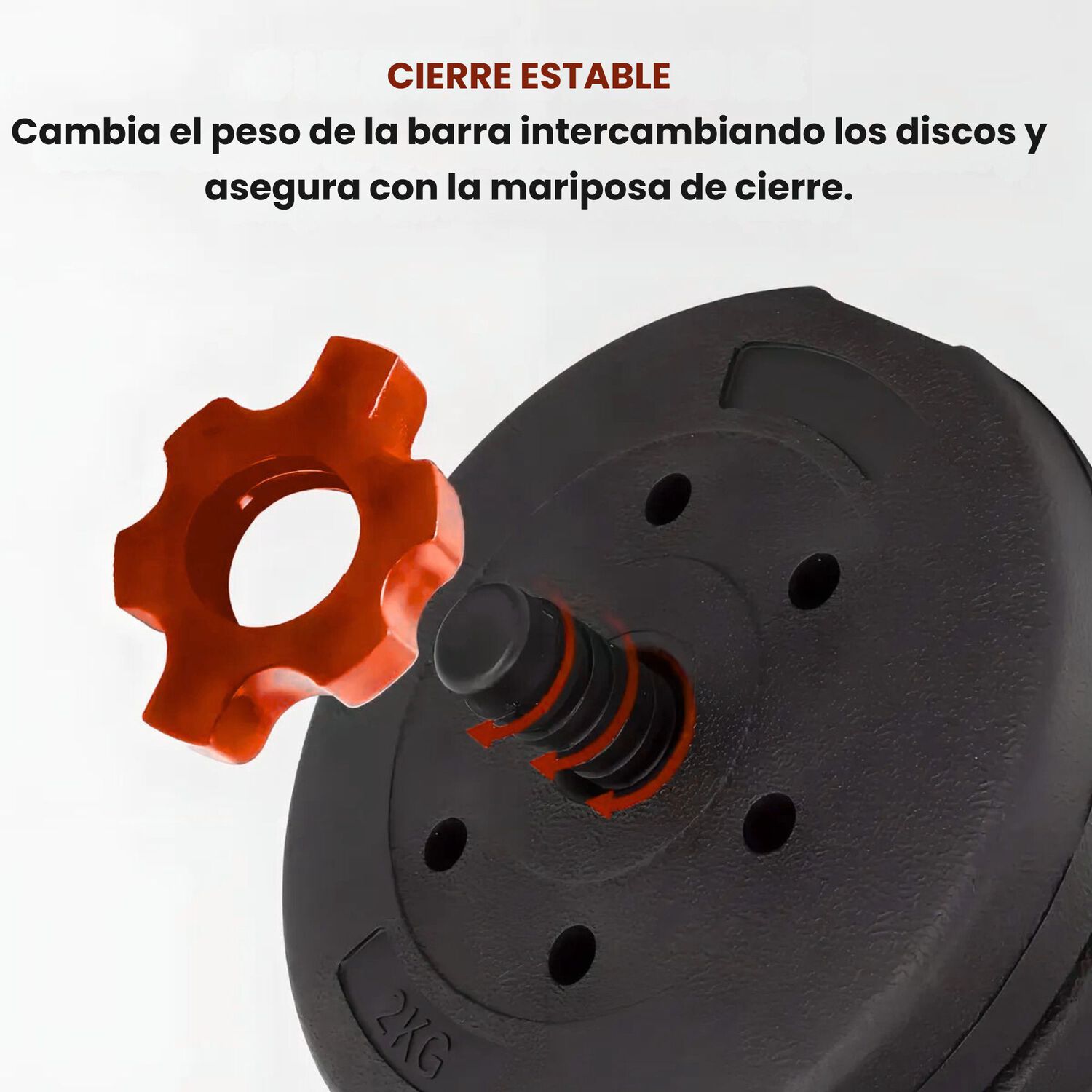 Set Mancuernas 20 Kg 5 En 1 Barra Z Extensor Rojo image number 4.0