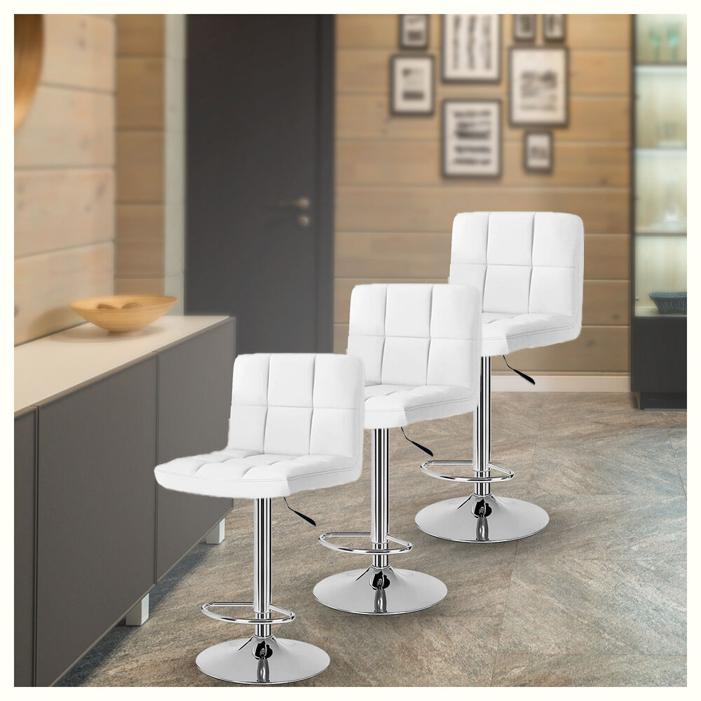 Silla Piso Bar Taburete Con Respaldo Blanco image number 4.0