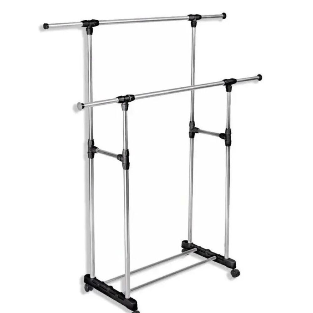 Perchero Organizador Doble Con Ruedas Colgadero De Ropa image number 0.0