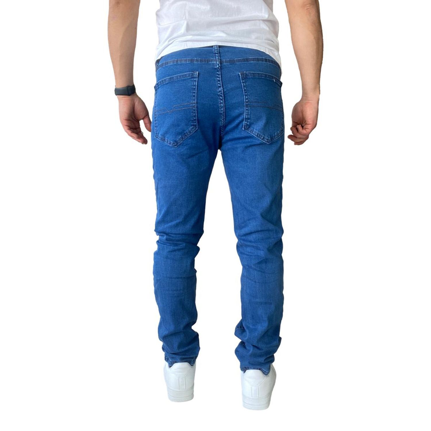 Jeans Hombre Elasticados Slim Fit Azul Medio image number 3.0