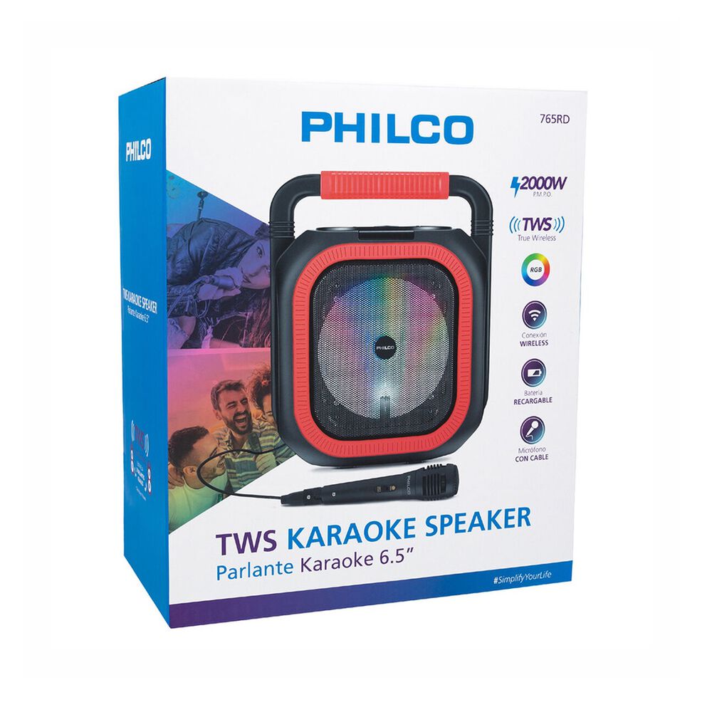 Parlante Tws Karaoke Speaker Philco 6.5 Rojo image number 5.0