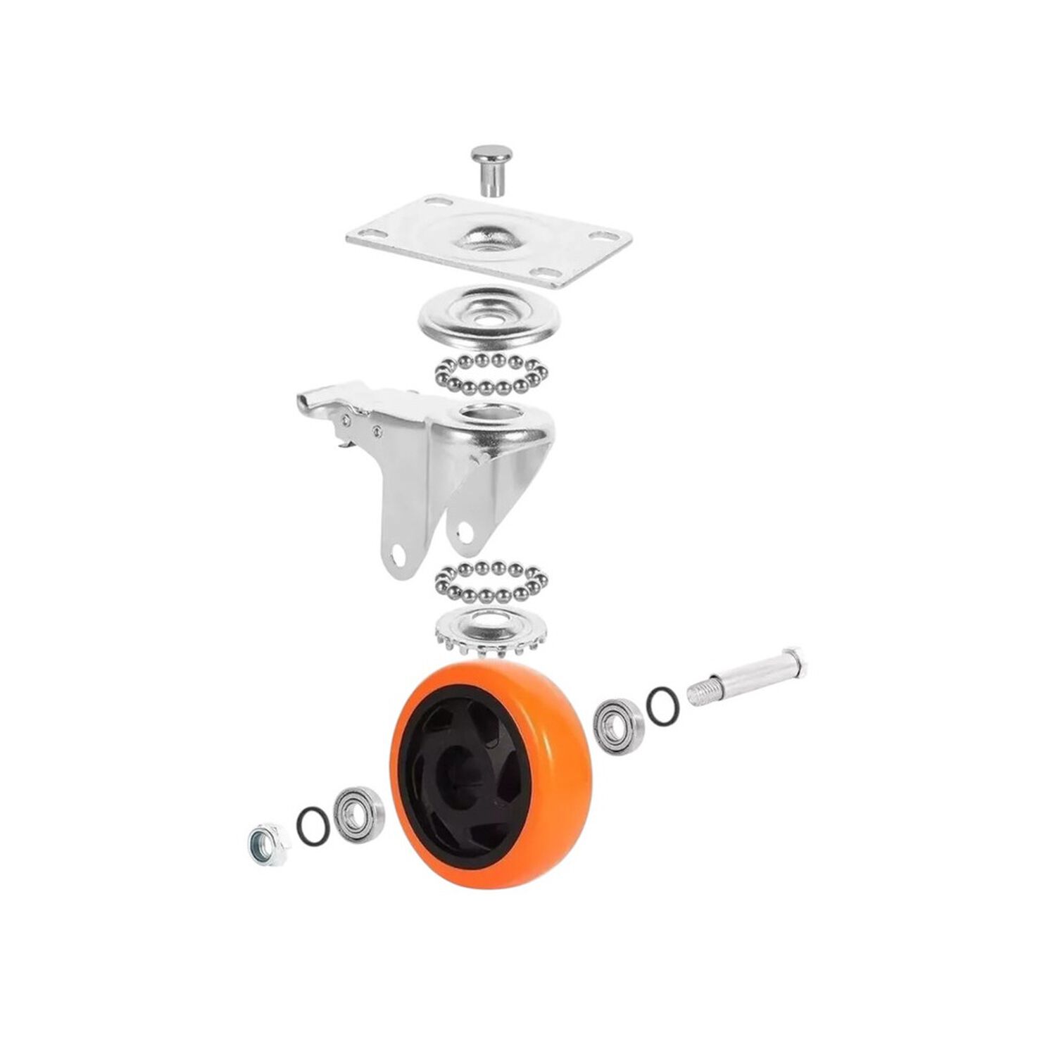 Set X4 Ruedas De 5 Pulgada Giratoria Para Muebles Con Frenos image number 3.0