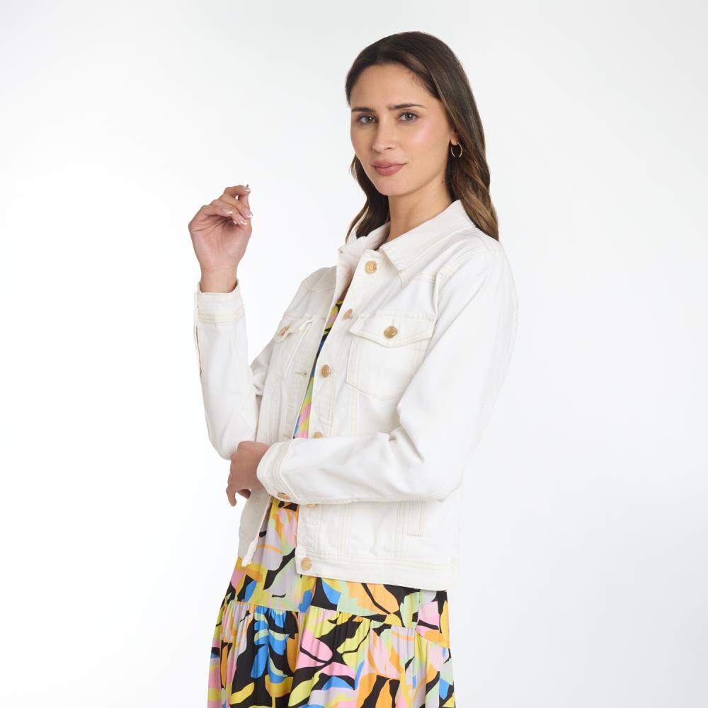 Chaqueta Denim Abotonada Con Bolsillos Mujer Kimera image number 2.0