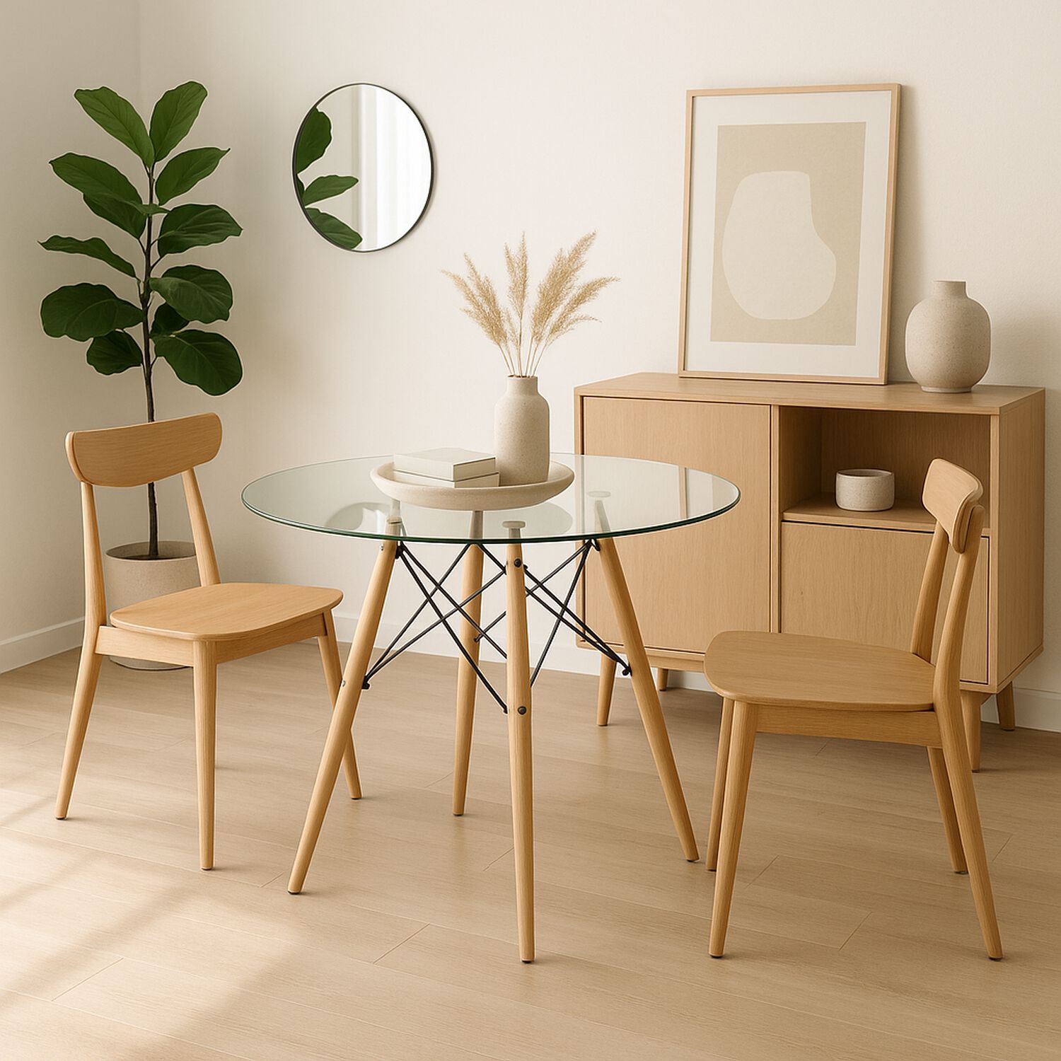 Mesa De Comedor Eames 80cm Redonda Vidrio image number 2.0