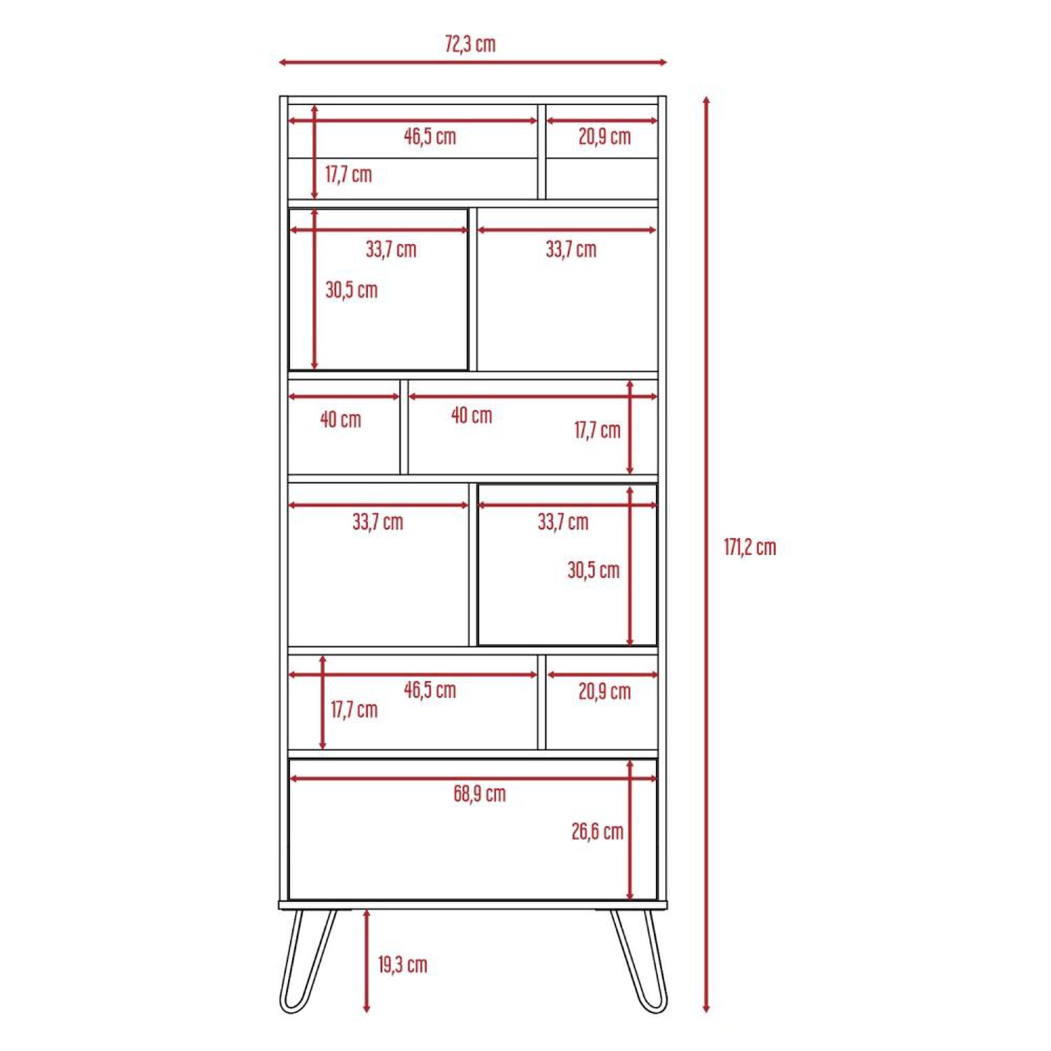 Rack Tv55 + Biblioteca Vassel - Miel / Plomo image number 6.0