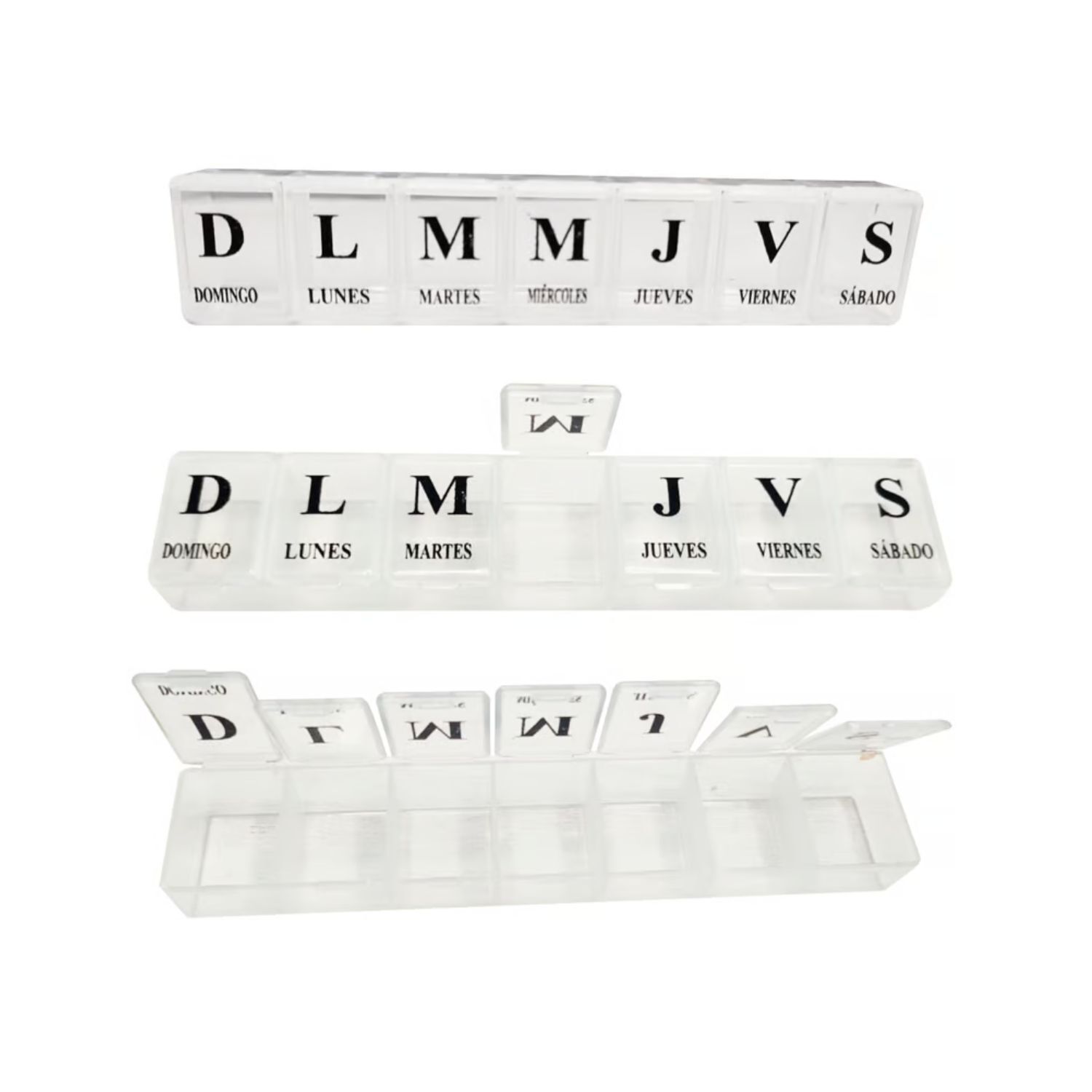 Pastillero Semanal Blanco 15cm Organizador De Medicamentos image number 1.0