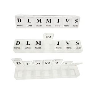 Pastillero Semanal Blanco 15cm Organizador De Medicamentos