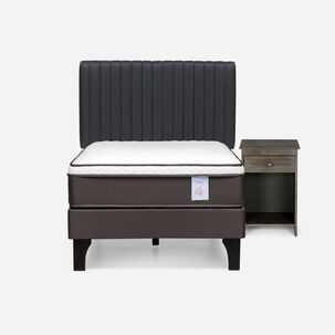 Cama Europea Rosen New Style 4 Plus / 1.5 Plazas / Base Normal + Set De Maderas Lucio