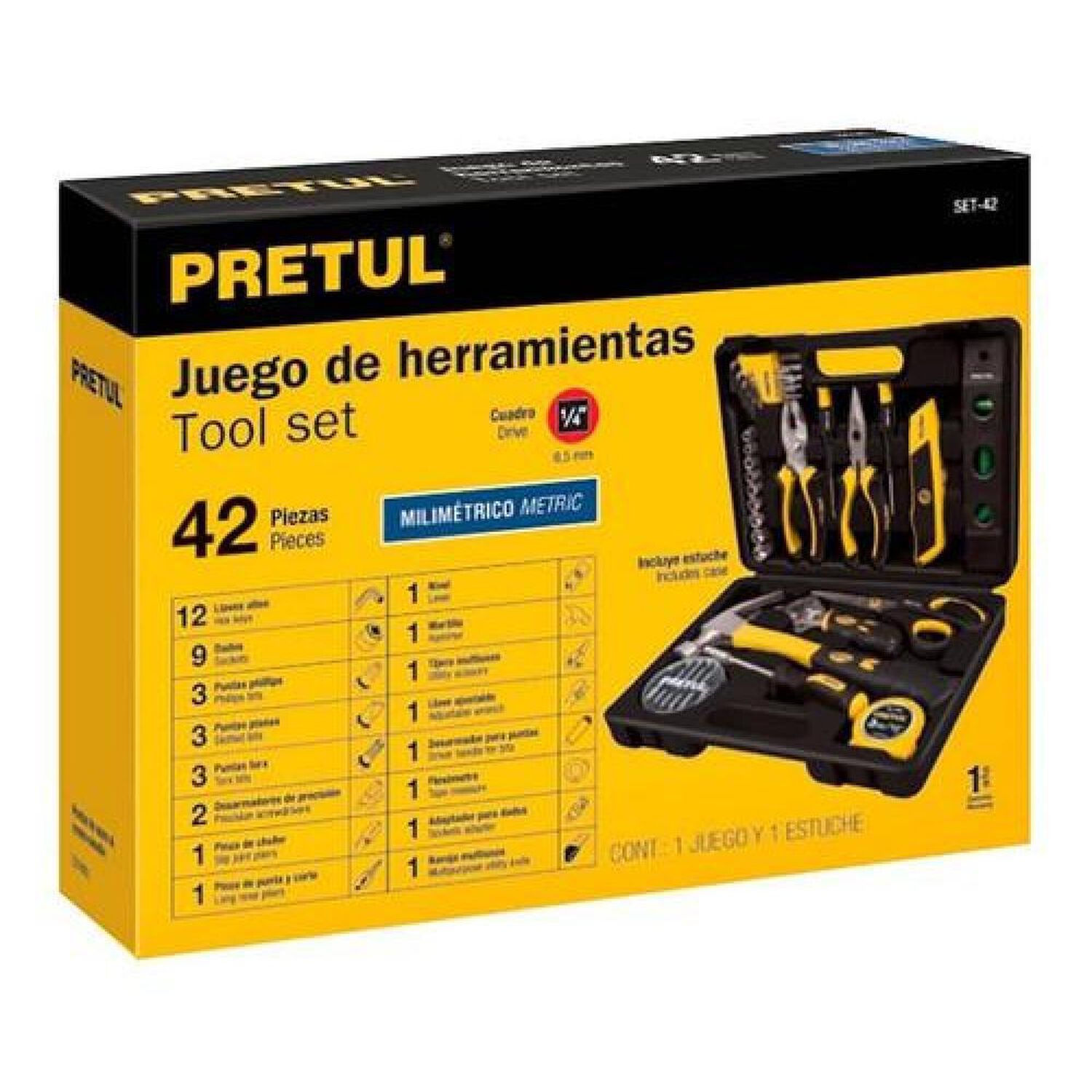 Set De Herramientas Comfort Grip, 42 Piezas, Pretul image number 2.0