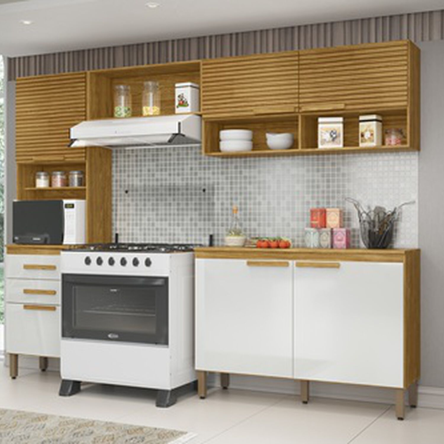 "kit Mueble De Cocina Mery Ann Marrocos/ Off White 258,8" 196,2x38,1x256,4 image number 3.0