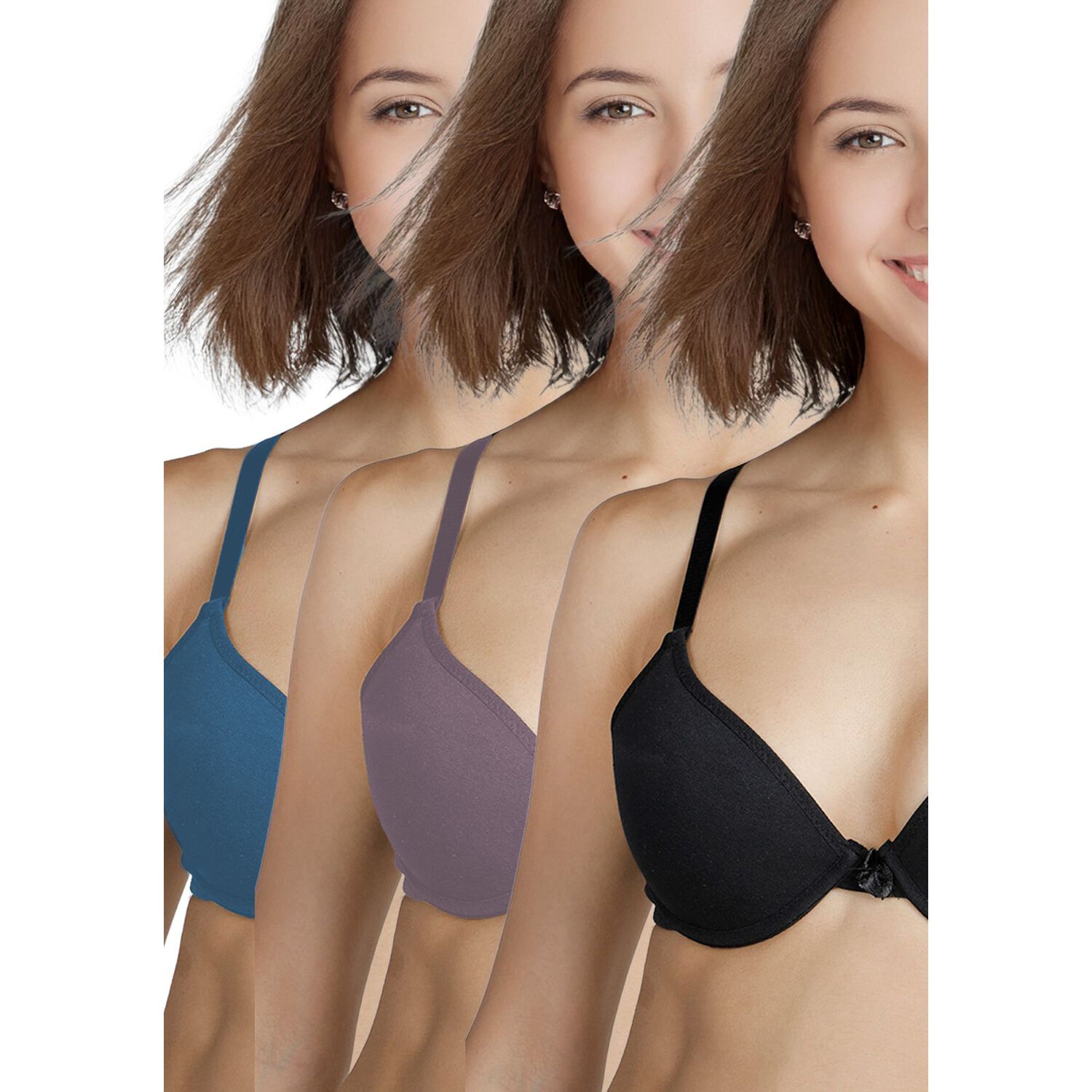 Pack 3x Sosten Soft Algod&oacute;n P350.010-azu1 Kayser image number 0.0
