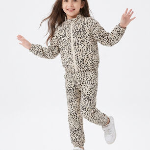 Conjunto Buzo Ni&ntilde;a Animal Print Leopardo Con Chaqueta