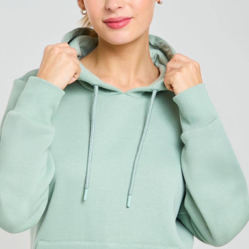 Polerón Deportivo Hoodie Cuello Alto Con Capucha Mujer Wetland image number 4.0