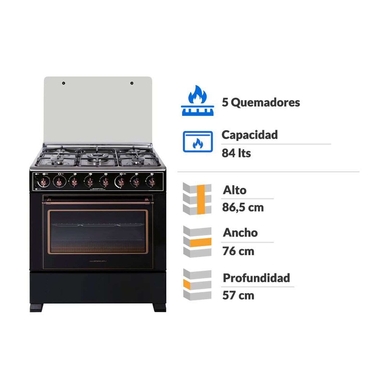 Cocina A Gas Sindelen CH-8850RD / 5 Quemadores image number 1.0