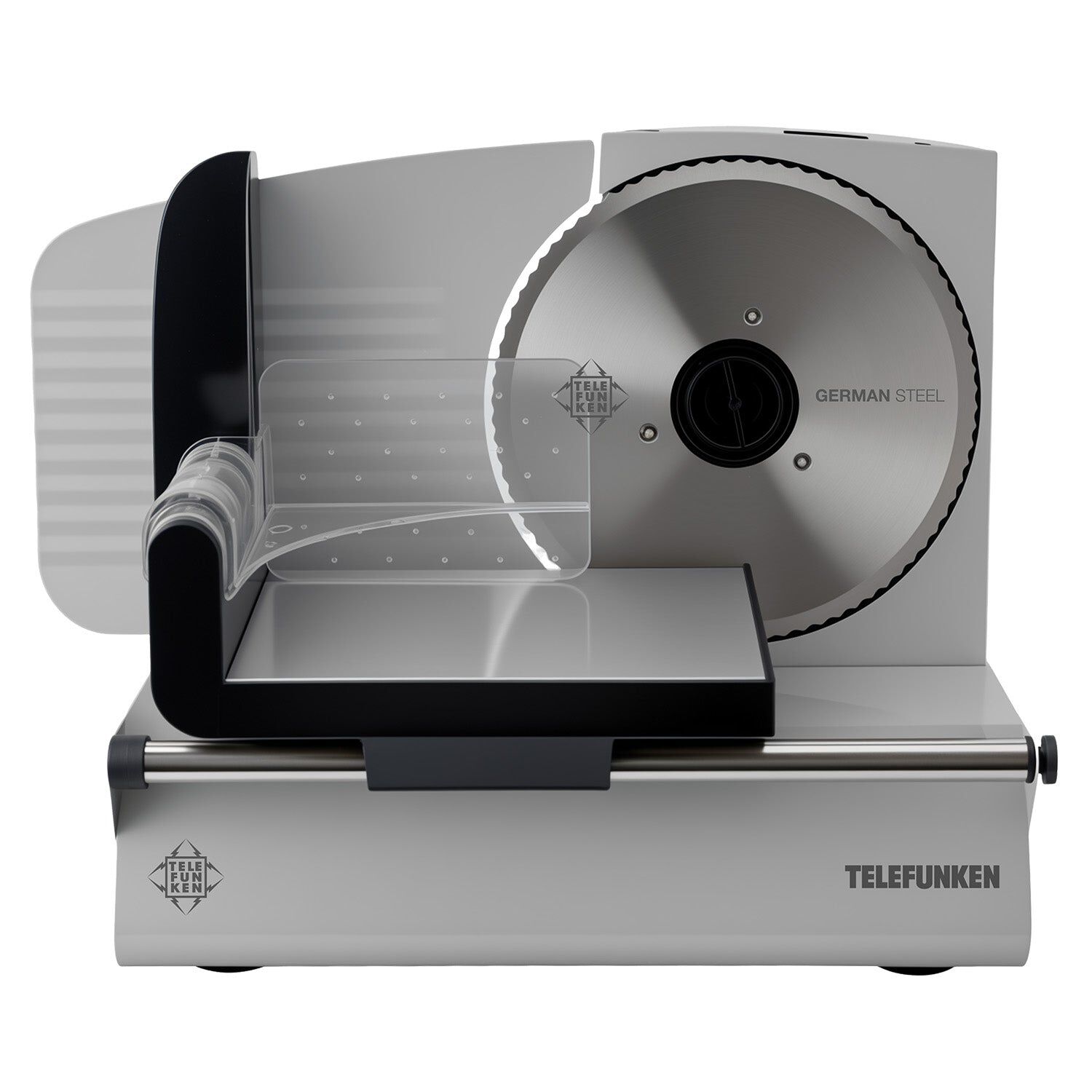 Cortadora De Fiambre El&eacute;ctrica Telefunken 200w Cuchilla 19 Cm Acero Inoxidable Rebanadora Gris image number 0.0