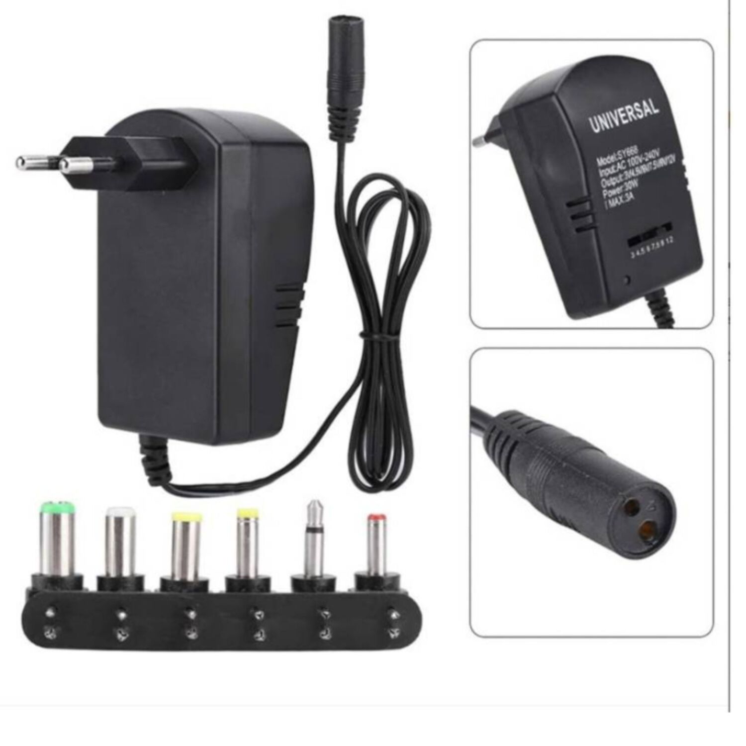 Transformador Universal 3-12v 30w + 6 Conectores image number 2.0