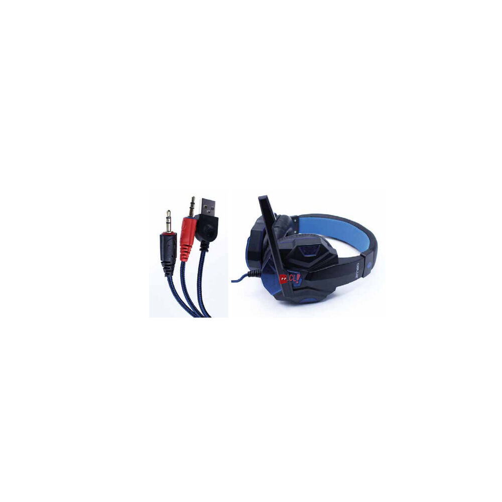 Audífonos Gamer Con Led Azul Conector 3,5mm Audio Y Mic - Ps image number 1.0