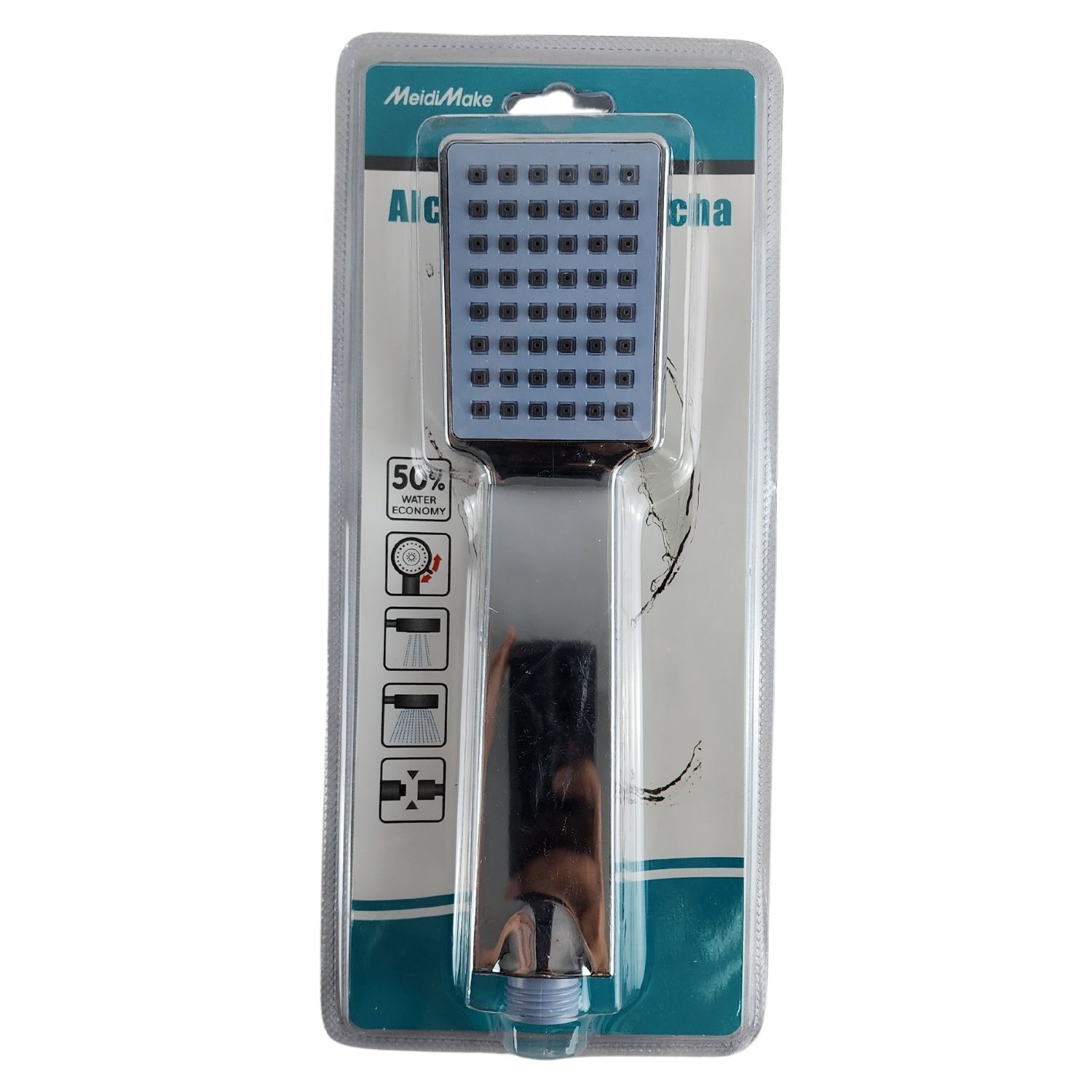 Cabezal De Ducha Rectangular Abs Cromado Macizo Premium image number 6.0