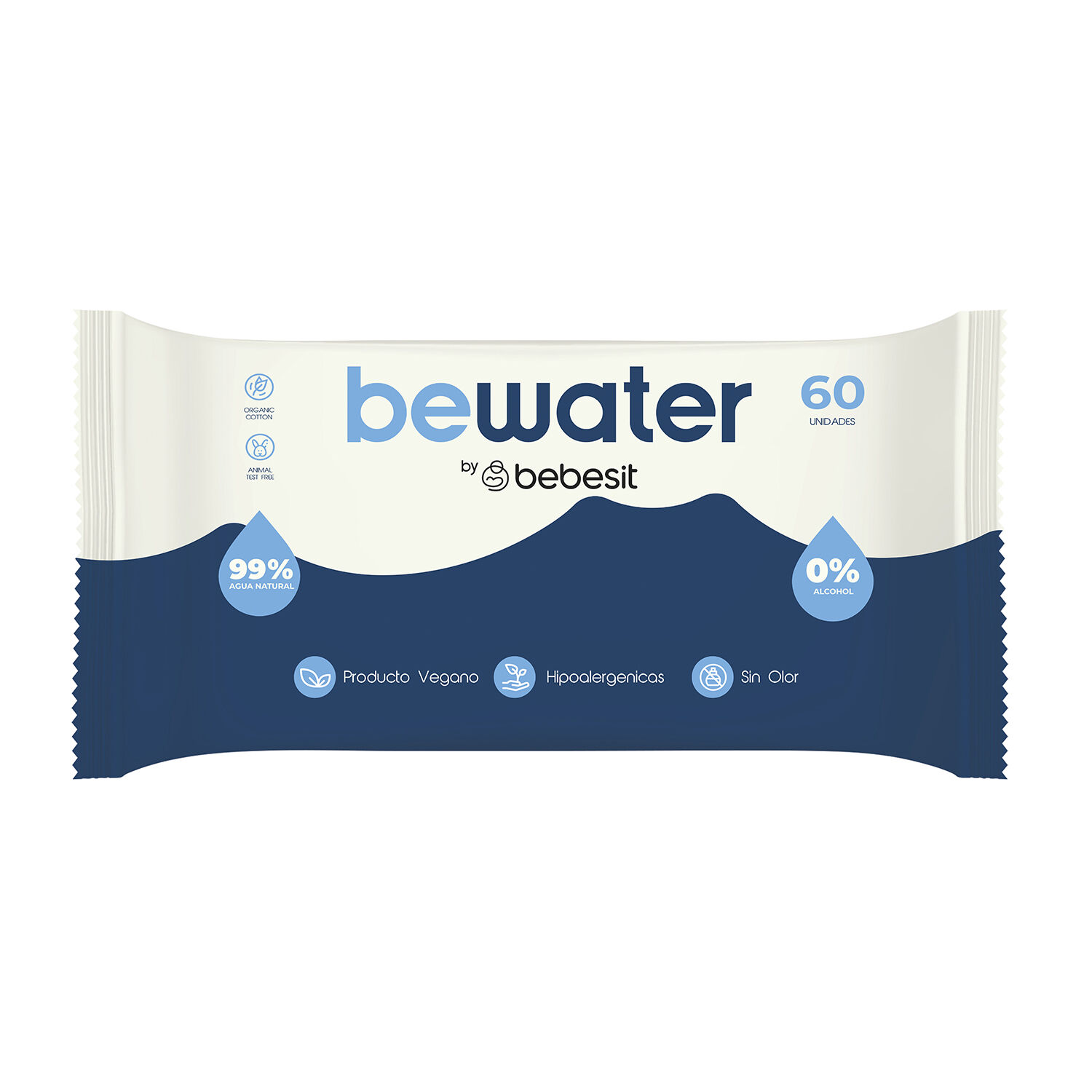 Wipes Toallas H&uacute;medas Bewater Bebesit - Caja 12x60 Unidades image number 6.0