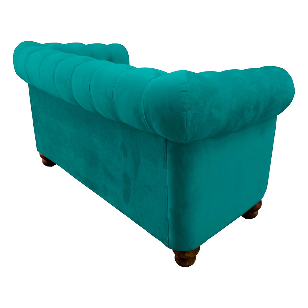 Sofa Florencia 3 Cuerpos Tela Velvet Turquesa image number 2.0