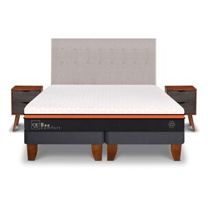 Cama Europea Cic Bee Comfort / King / Base Dividida + Set De Maderas