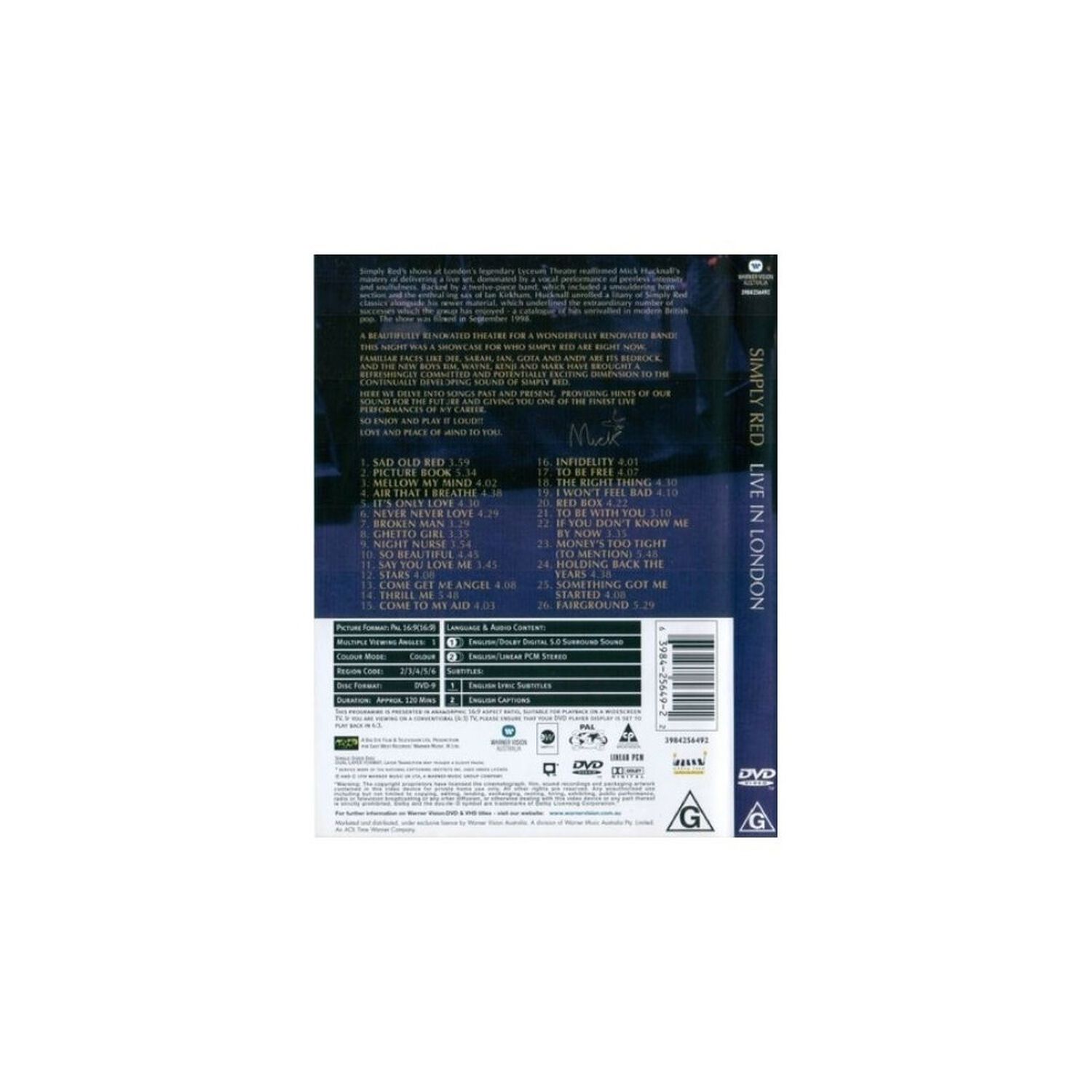 Simply Red - Live In London | Dvd image number 1.0