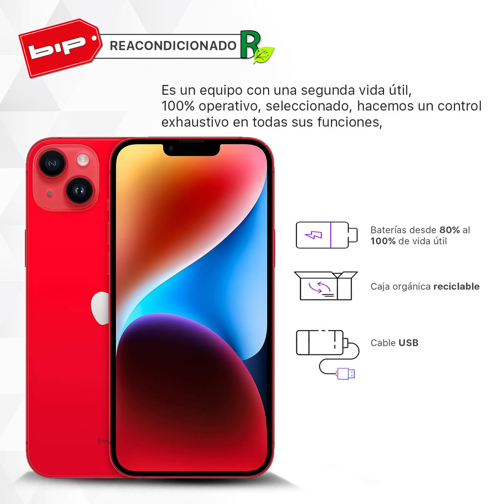 Iphone 14 Plus 256gb - Red - Reacondicionado -grado A image number 0.0