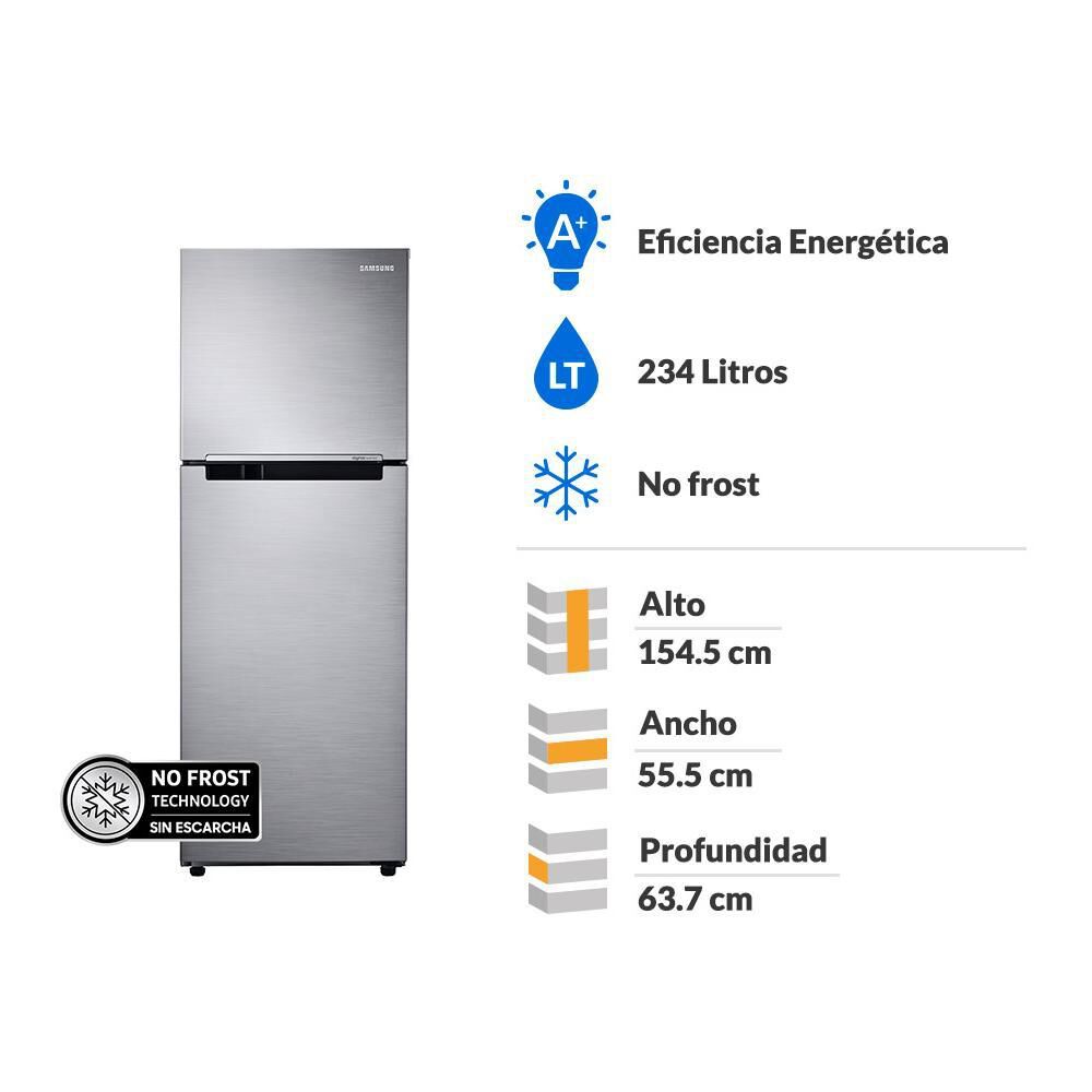 Refrigerador Top Freezer Samsung RT22FARADS8/ZS / No Frost / 234 Litros / A+ image number 1.0