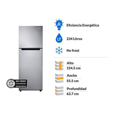 Refrigerador Top Freezer Samsung RT22FARADS8/ZS / No Frost / 234 Litros
