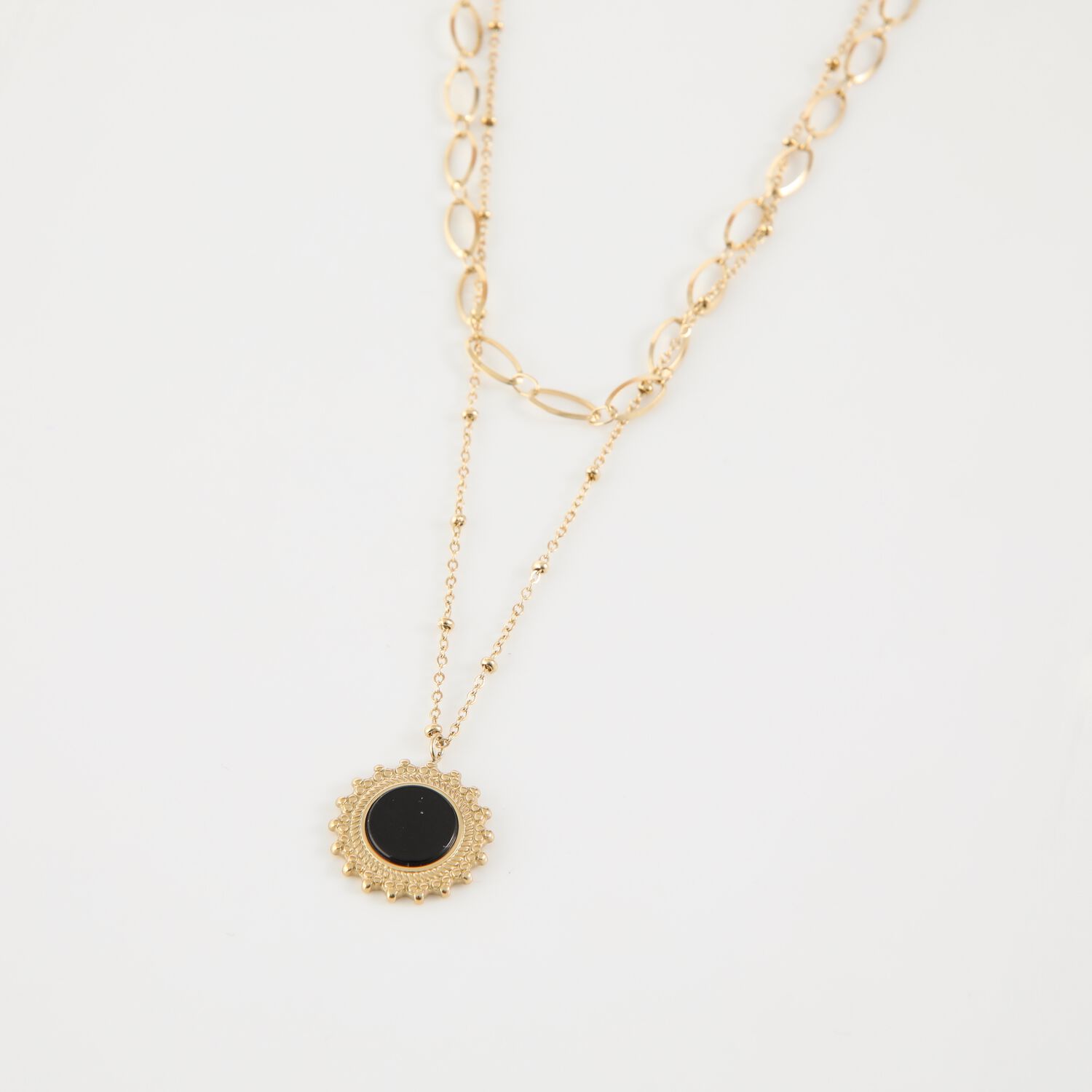 Collar Doble 19v69 Italia Dorado Mujer Stne534 image number 0.0