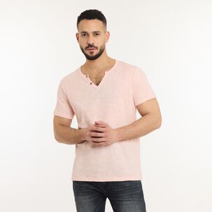 Polera Manga Corta Slim Cuello Redondo Hombre Az Black