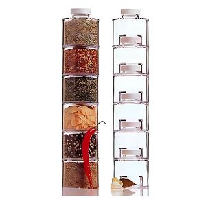 Especiero Torre 6 Frascos Para Cocina Organizador Especias