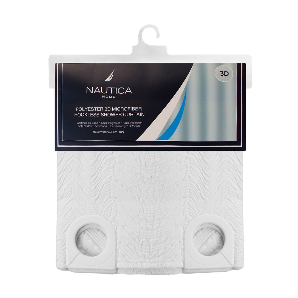 Cortina De Ba&ntilde;o Nautica Home 180x180cm Dise&ntilde;o 3d Olas image number 4.0