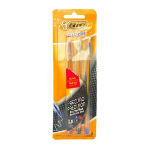 Pack X 4 Blister 3 Bolígrafos Cristal Fino / 1 Azul 1 Rojo 1 Negro Bic