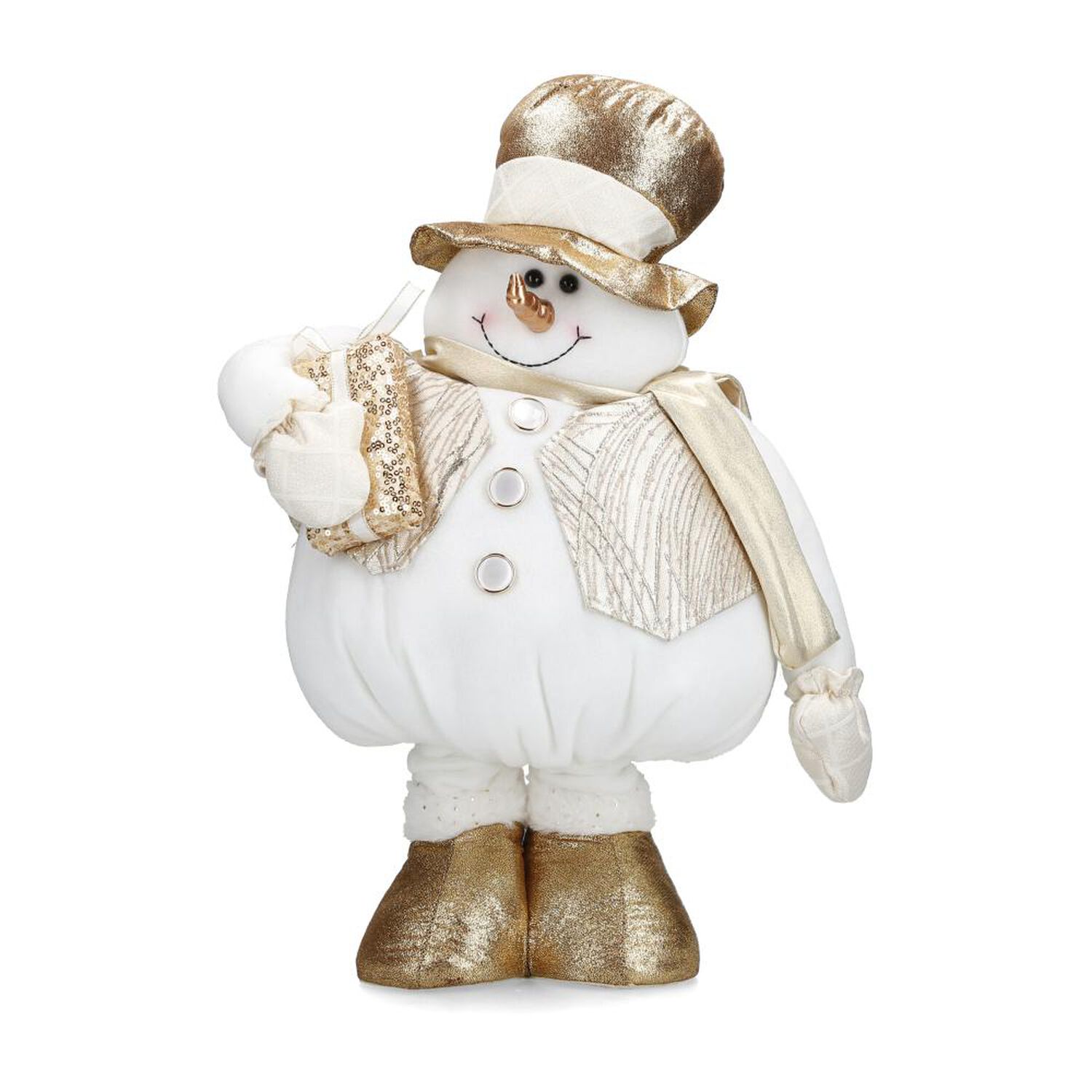 Adorno De Navidad Casaideal Snowman Dorado image number 0.0