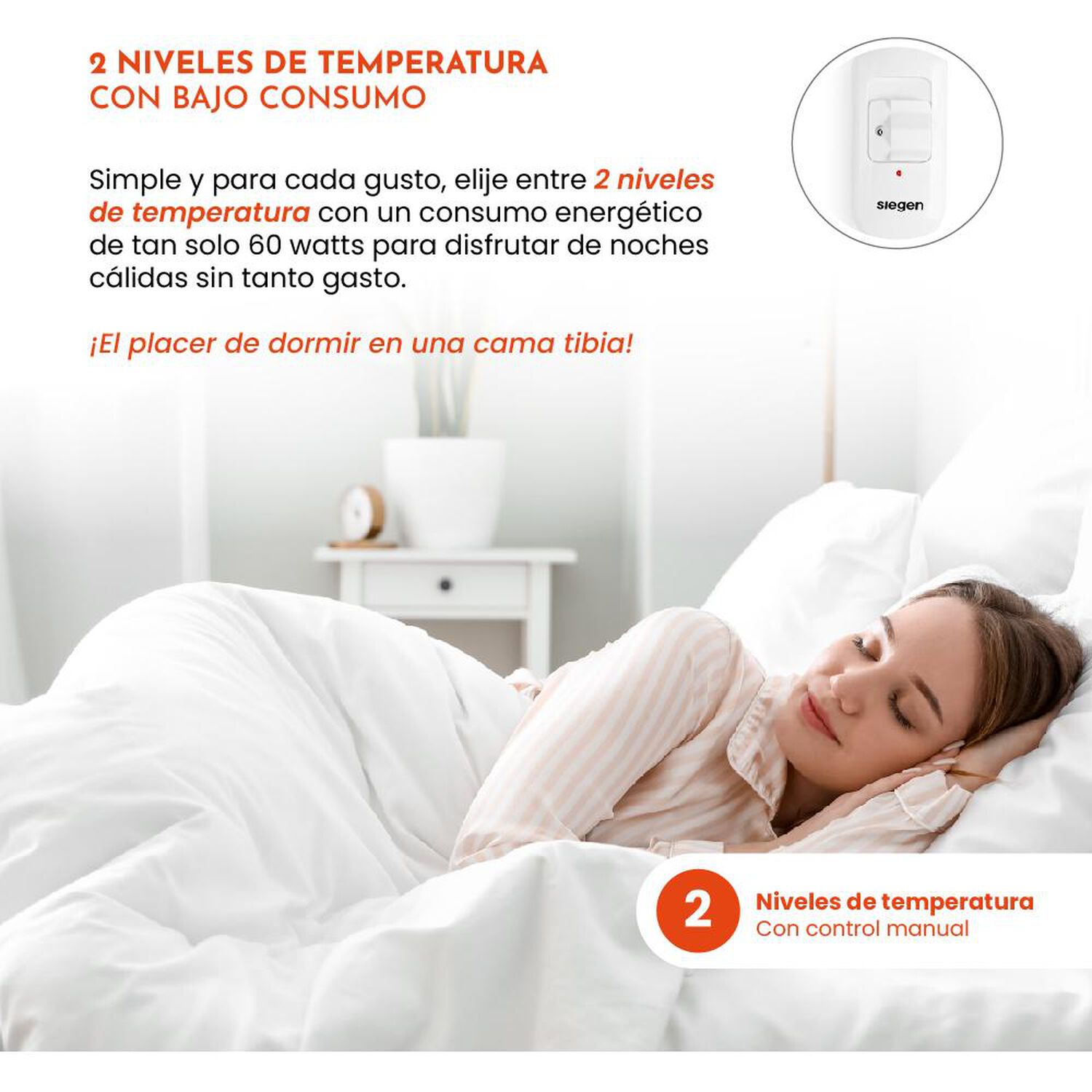 Calienta Cama Siegen SG-5120D5 / 1 Plaza image number 2.0