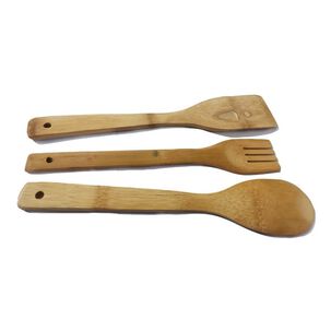 Utensilios Cocina Madera Bambú 3 Piezas Ecoamigables Utensilios Cocina Madera Bambú 3 Piezas Ecoamigables