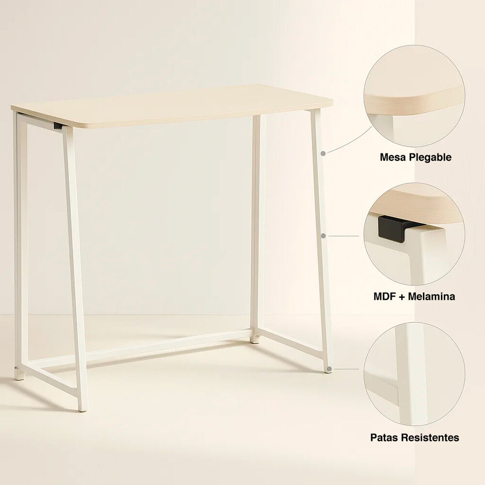 Escritorio Flex Compacto Mdf - Natural Blanca image number 4.0