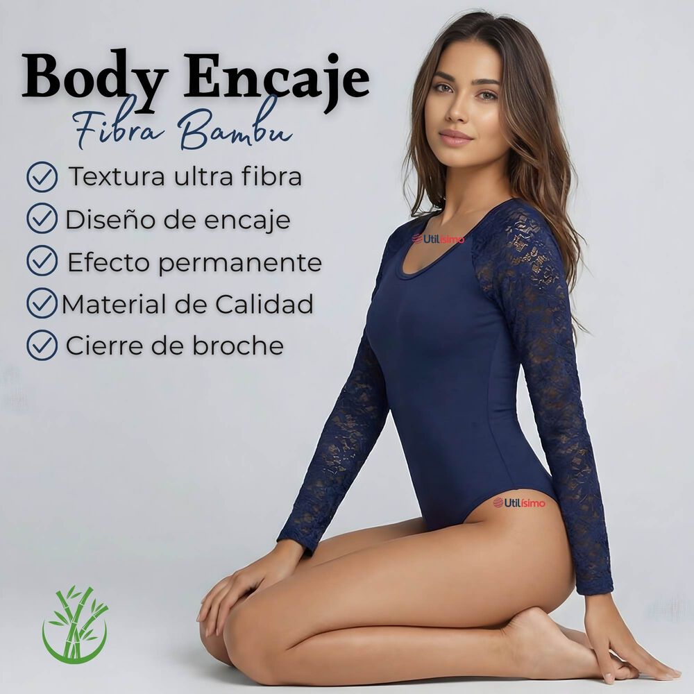 Pack 6 Bodys Cuello Redondo Manga Larga Con Encaje Bamb&uacute; Mujer Colores Surtidos image number 3.0