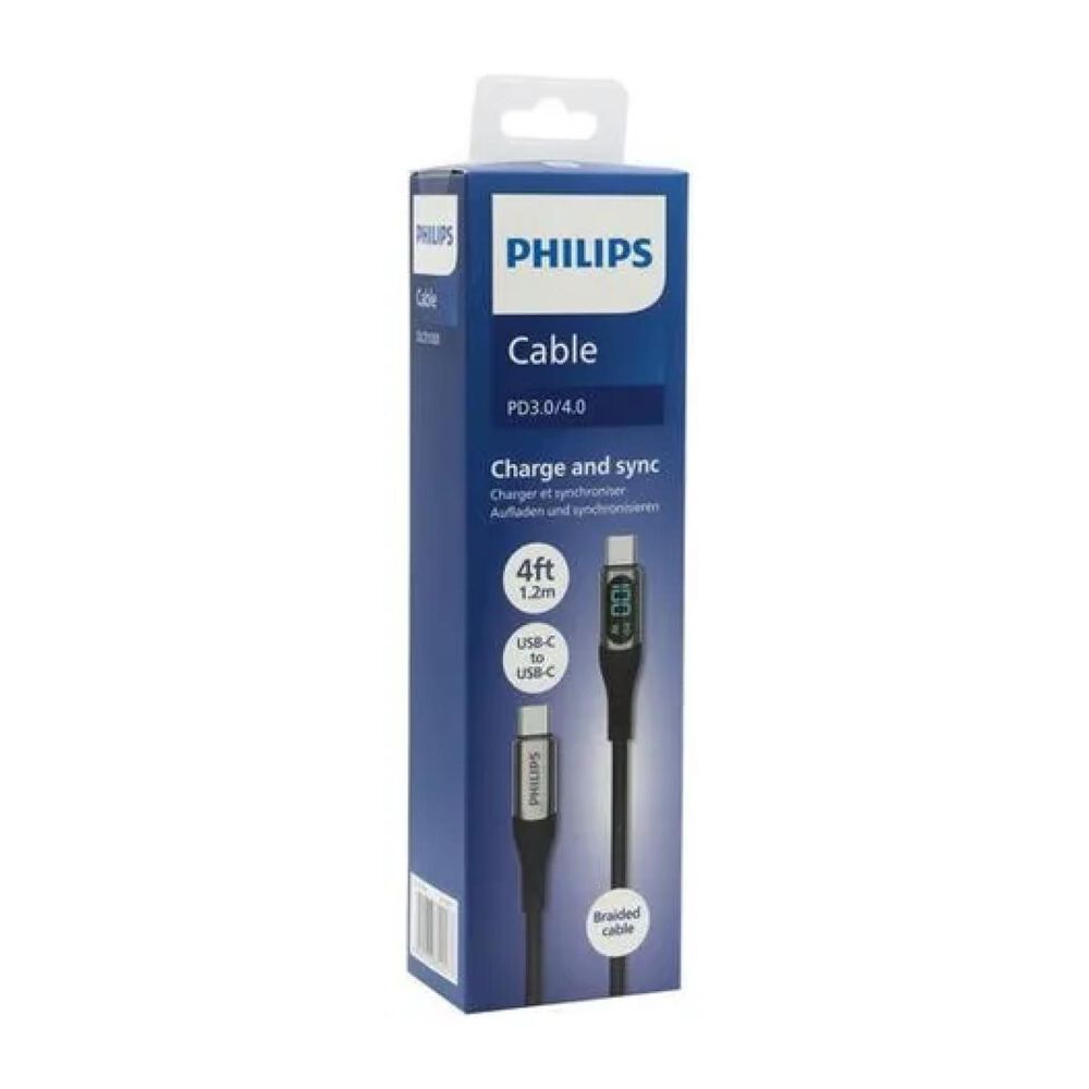 Cable Usb C A Usb C Led 120cm Negro Dlpc9100b/71 image number 3.0