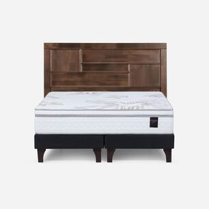 Cama Europea Rosen Art 4 + Respaldo Dolce / 2 Plazas / Base Normal + Respaldo
