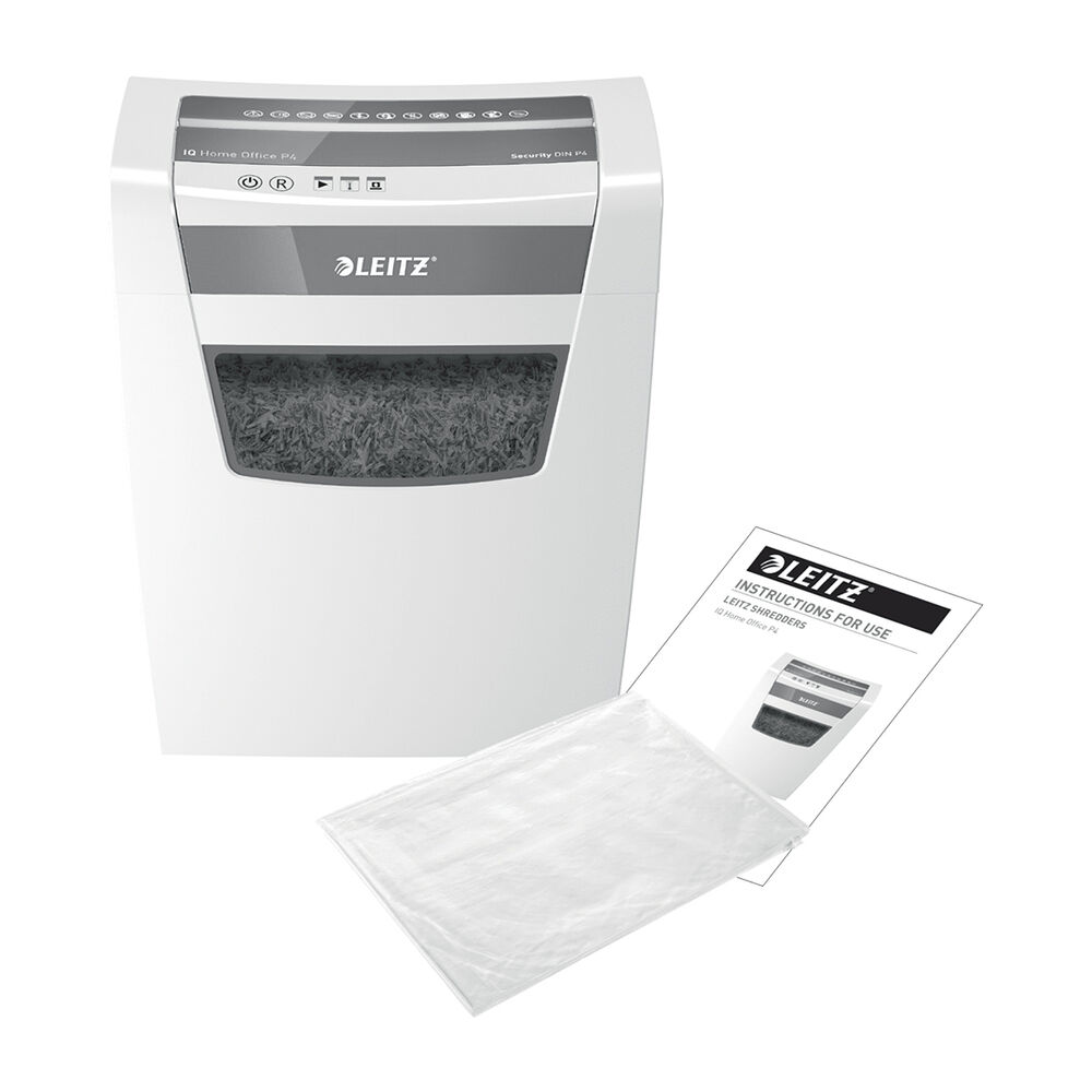 Trituradora De Papel Leitz Iq Home Office P4 Corte Confeti Capacidad 10 Hojas Papelero 23l image number 6.0