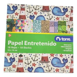Pack X 4 Fajo Papel Entretenido 1616 Centimetros 18 Hojas Torre