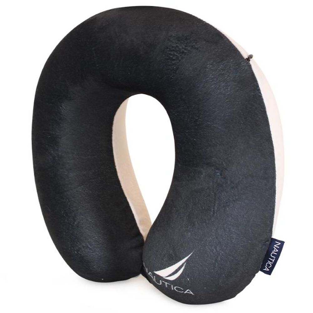 Almohada De Viaje Memory Foam Negra- Blanco Nautica image number 2.0