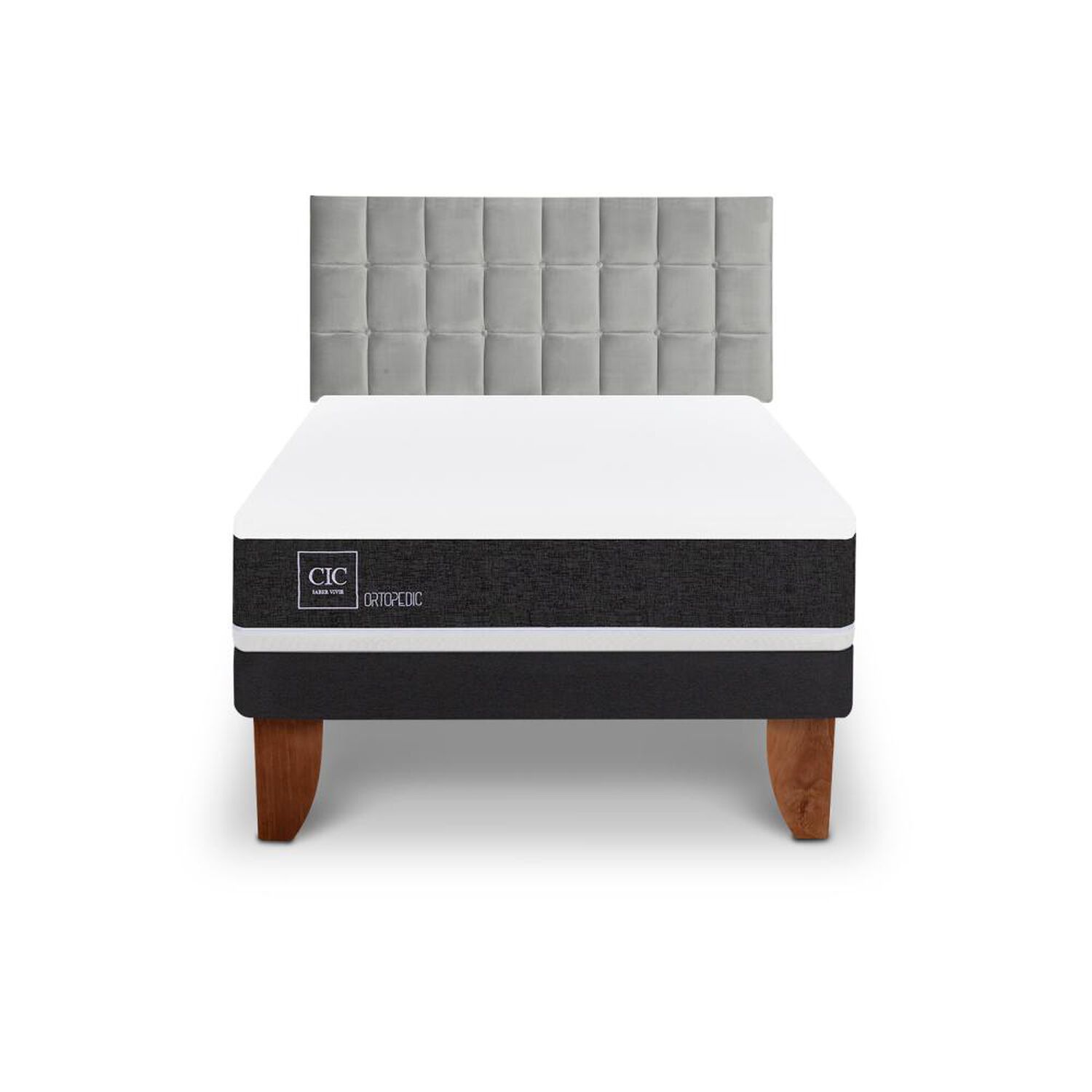 Cama Europea Cic New Ortopedic / 1.5 Plazas / Base Normal + Respaldo image number 0.0