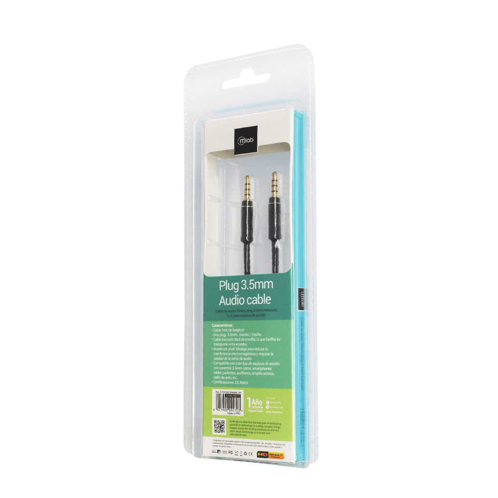 Cable Auxiliar Plug 3.5 Mm Audio 1 Mt image number 2.0