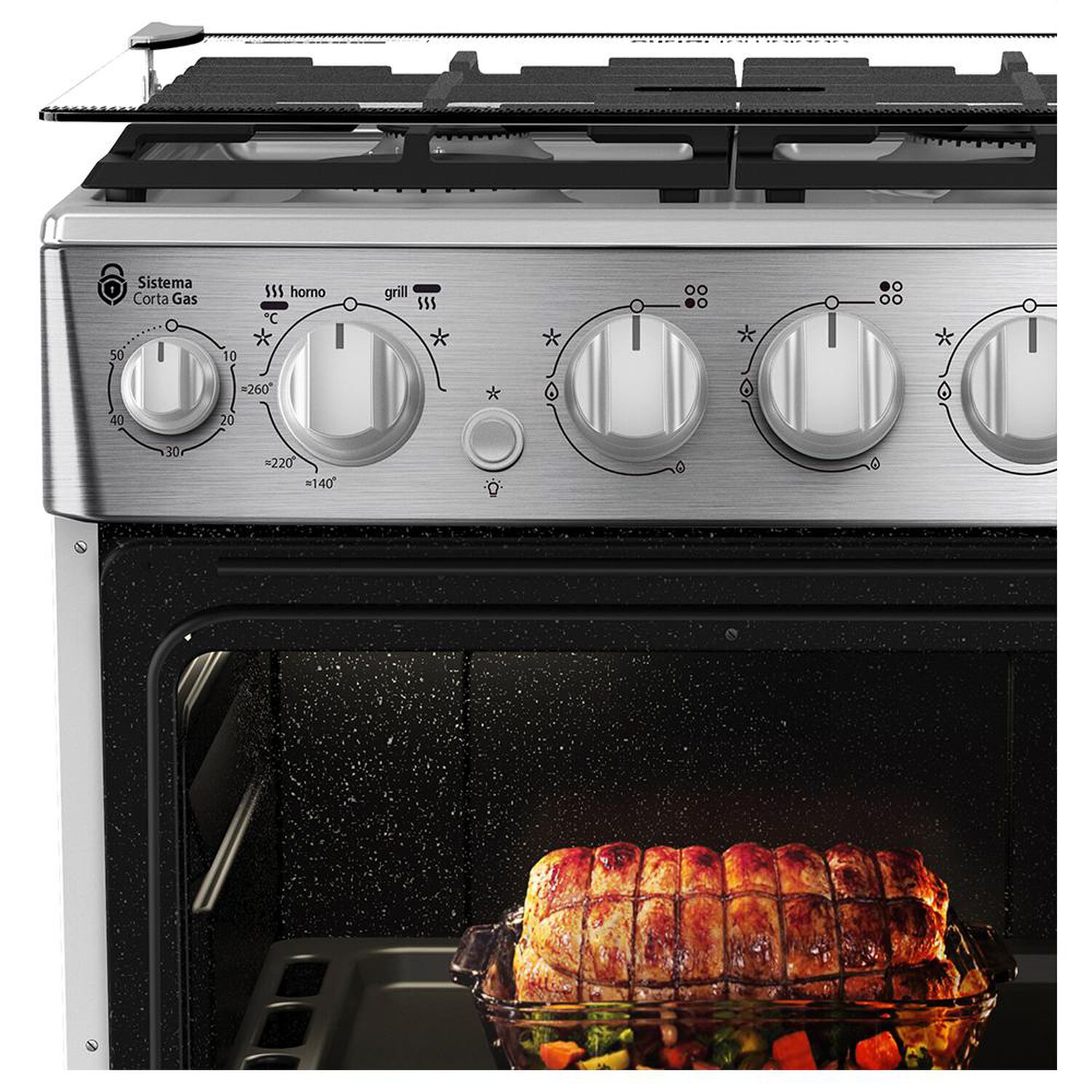 Cocina A Gas Mabe Cmc5540fx1 4 Quemadores image number 8.0