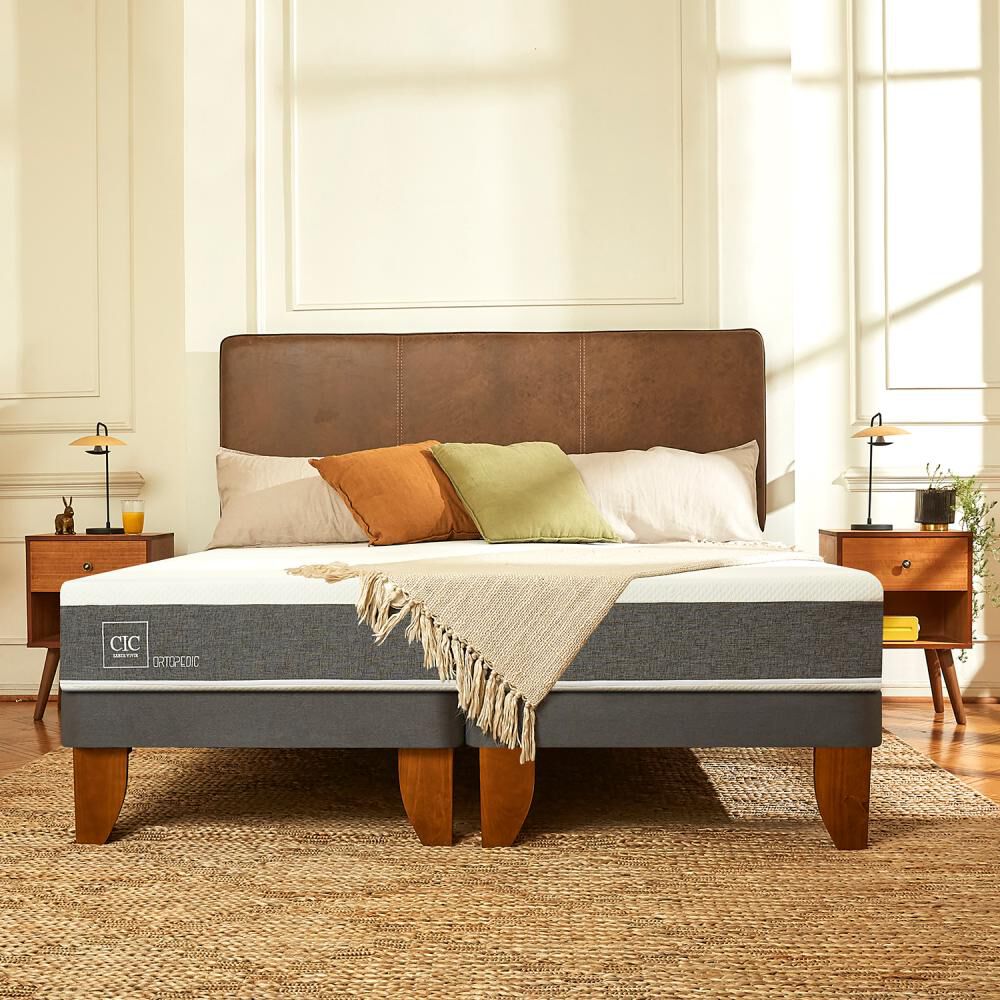 Cama Europea Cic Ortopedic / 1.5 Plazas / Base Normal + Respaldo image number 9.0
