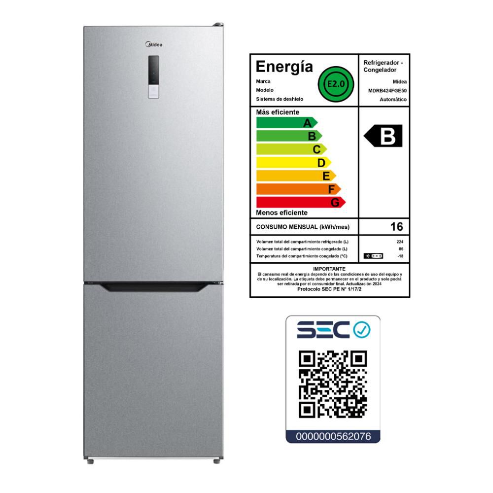 Refrigerador Bottom Freezer Midea MDRB424FGE50 / No Frost / 310 Litros / B image number 4.0