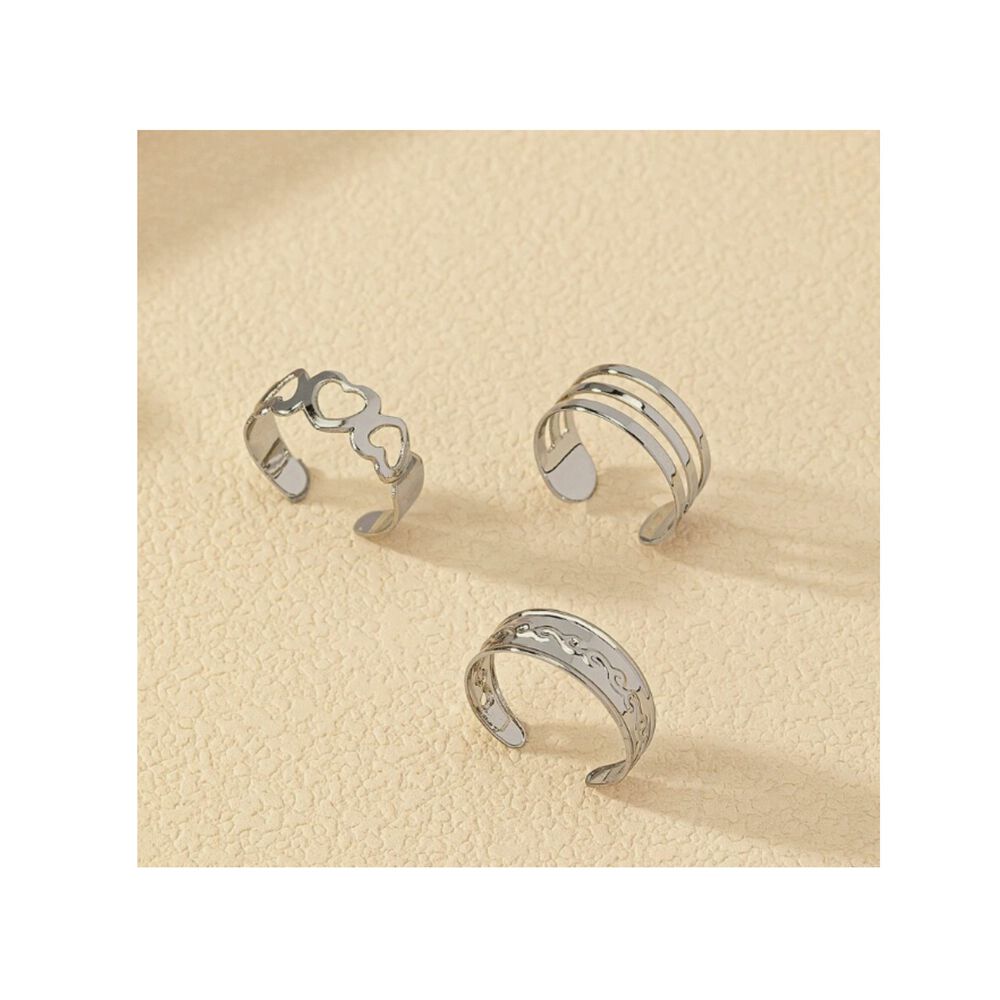 Set 3 Anillos Ajustables De Pies Dedos Dorados image number 4.0